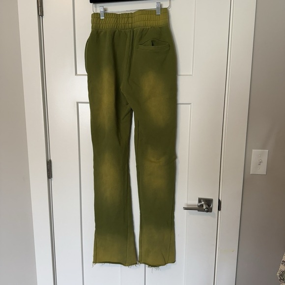 Lost Intricacy Green French Terry Sweatpants NEW Flare Size Medium Streetwear - Picture 6 of 7